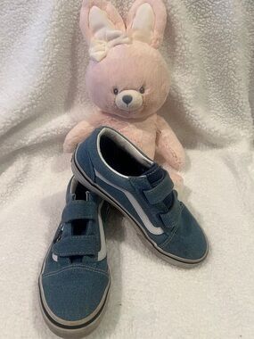 Vans Kids Blue Canvas Velcro Sneakers